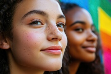 Poster - Young women standing side by side
