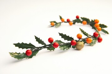 Poster - A decorative wreath made from holly leaves and red berries