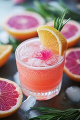 Poster - A close-up of a refreshing drink with a slice of lemon, perfect for a warm day or a cozy evening