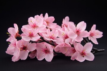 Aufkleber - A bunch of bright pink flowers on a dark background