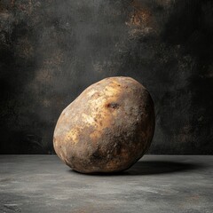 Poster - A single large potato sits on a table, ready to be used in various recipes or as a decorative piece