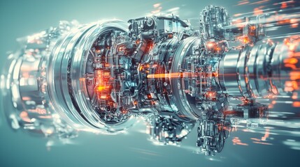 Poster - Futuristic Concept of Advanced Engine Design with Abstract Elements