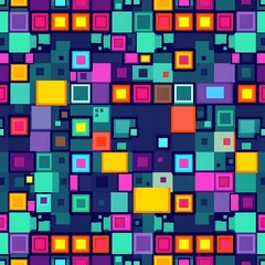 Abstract Pixelated Pattern: A vibrant and dynamic abstract pattern featuring an array of colorful, pixelated squares arranged in a captivating and contemporary design.