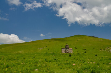 Wall Mural - Dobandavank monastery in Urut river valley scenic view (Lori province, Armenia)