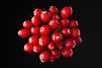 Poster - A cluster of ripe red apples stacked together