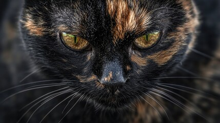 Poster - A detailed look at a feline's eye, with an unusual green color