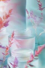 Poster - A close-up shot of a jar of creamy texture on a wooden table