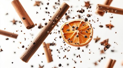 Poster - An orange surrounded by cinnamon sticks and spices