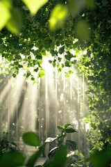 Poster - A picture of sunlight shining through the leaves of a tree, great for illustrating natural light and outdoor scenes