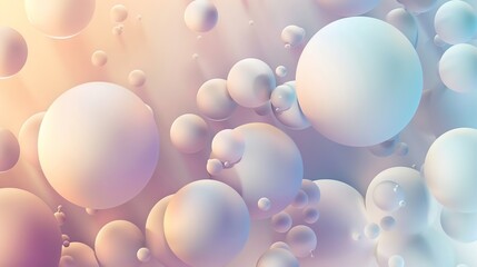 Poster - abstract background with pastel spheres.