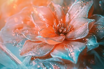 Canvas Print - Close-up shot of a flower on a table