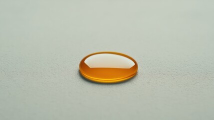 Aufkleber - Close-Up View of a Glimmering Amber Drop on Smooth Surface Capturing Light Reflection and Texture