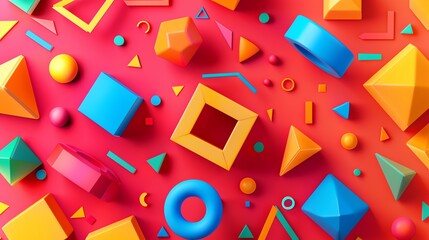 Poster - A colorful, abstract background with geometric shapes.