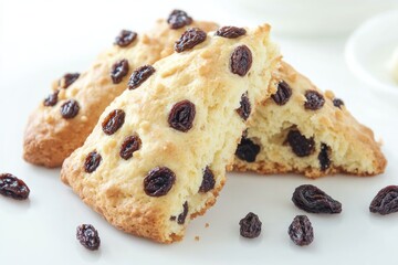 Poster - Freshly baked scones served on a white plate