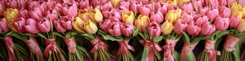 Poster - Fresh-cut flowers in a decorative container, perfect for interior design or still life photography