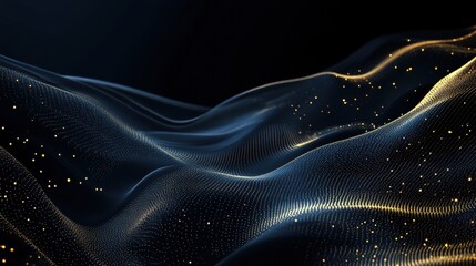 Poster - Abstract Financial Chart with Golden Elements on a Dark Background