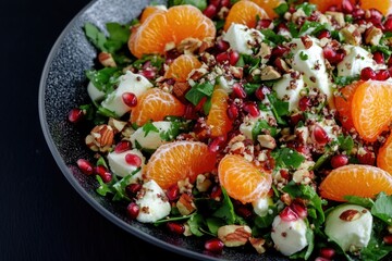 Poster - Fresh greens mixed with juicy oranges, crumbled feta cheese, and a hint of creamy dressing