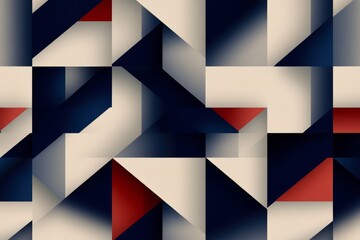 Leinwandbilder - Geometric abstract pattern with contrasting colors and shapes creating depth in design