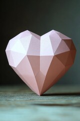 Poster - A paper heart sits alone on a wooden table, awaiting someone's touch