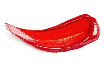 Poster - A close-up shot of a red brush lying on a white surface, ideal for use in editorial or commercial contexts where a bold and eye-catching design is required