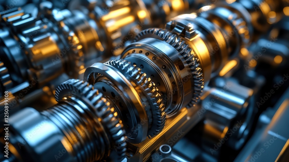 CAD-like render of a crankshaft mechanism, showing angular momentum and ...