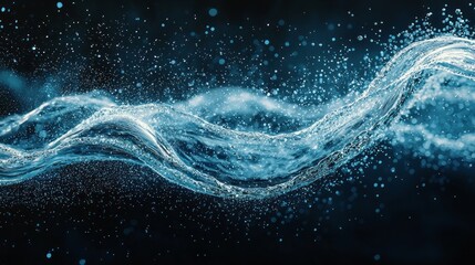 Poster - Beneath gentle illumination, clear blue water flows with grace, creating soft waves and mesmerizing patterns. This natural display captivates the viewer's senses and encourages tranquility