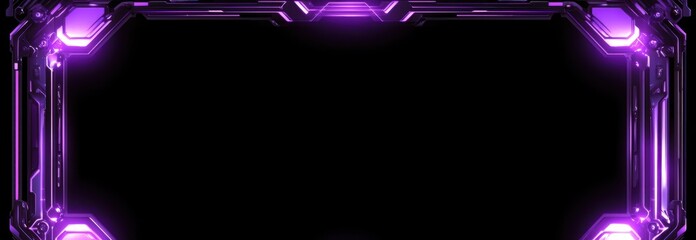 Aufkleber - Glimmers of digital innovation illuminate a sleek techno purple frame against a stark black backdrop