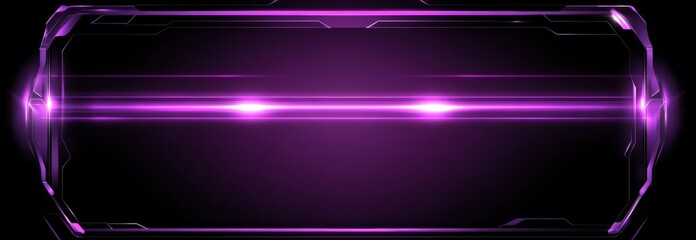 Fototapete - Dynamic interplay of thin techno purple lines creates a mesmerizing digital frame against a deep black backdrop, evoking a sense of futuristic motion and energy