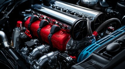 Poster - Sleek Performance Engine with Shine and High-Quality Components