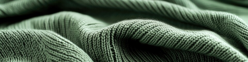 Poster - A detailed view of green knit fabric