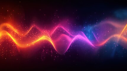 Leinwandbilder - Vibrant music wave pattern in radiant hues, creating an immersive audiovisual experience for creative projects and backgrounds
