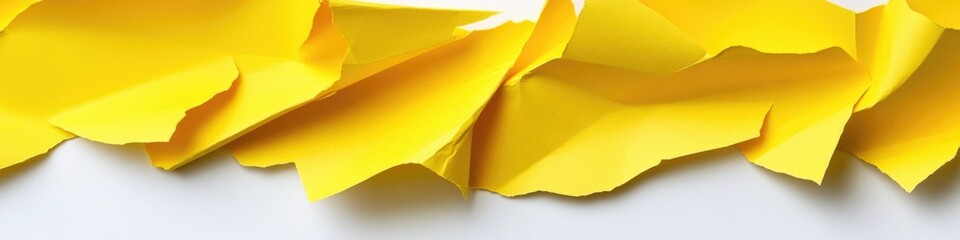 Poster - A bouquet of bright yellow paper flowers arranged on a clean white surface