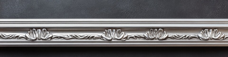 Aufkleber - Close-up of a silver frame on a wall, perfect for a minimalist decor or interior design concept