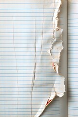 Poster - A torn piece of paper lies on top of another, providing a messy workspace
