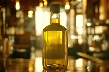 Aufkleber - A bottle of olive oil sitting on a table