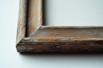 Aufkleber - A detailed shot of a wooden frame on a wall, perfect for interior design and decorating themes