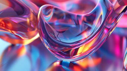 Poster - abstract background of colorful, glowing, flowing shapes.