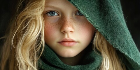 Poster - A close-up shot of a person wearing a hood
