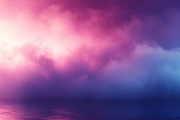 Poster - Captivating blend of soft misty gradients transitioning from light blue to deep purple with a smooth atmospheric haze for modern design applications