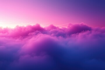 Aufkleber - Soft misty gradient sky transitions from light blue to deep purple, creating a tranquil atmosphere ideal for modern designs and presentations