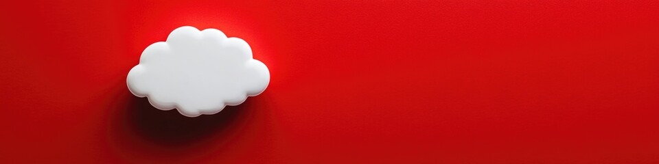 Aufkleber - A simple and minimalist composition of a white object placed on a bright red background