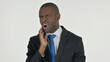 © stockbakers - Portrait of African Businessman with Tooth Pain on White Background