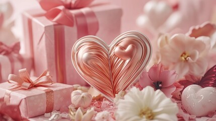 Poster - A close-up shot of a gift box featuring a heart design
