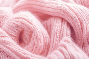 Poster - A close-up of a soft pink knitted blanket, perfect for a cozy scene or still life photography