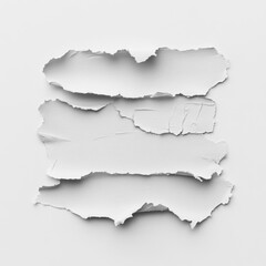 Poster - A piece of white paper with torn edges, suitable for use as a prop or background element