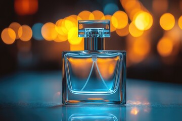 Aufkleber - A bottle of perfume sits on a table, ready for use