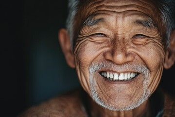 A smiling man with a long white beard, ideal for Santa Claus or elder character scenarios