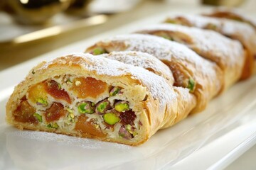 Poster - A close-up shot of a freshly baked pastry on a plate, ready to be served