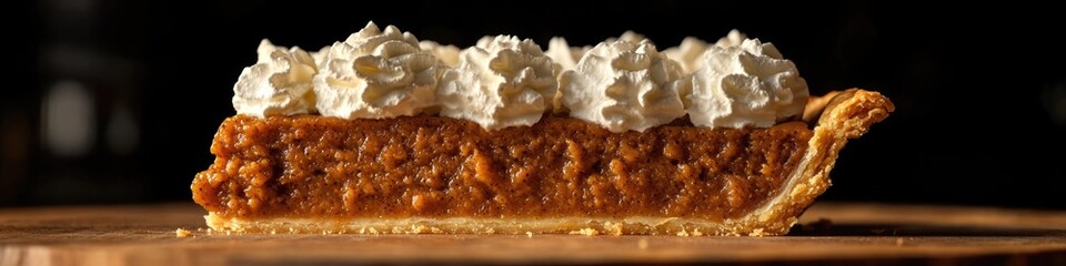 Poster - A slice of pie topped with fluffy whipped cream