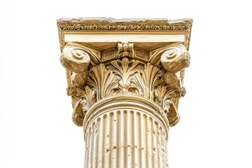 Aufkleber - A detailed view of a clock tower column, featuring a large clock face
